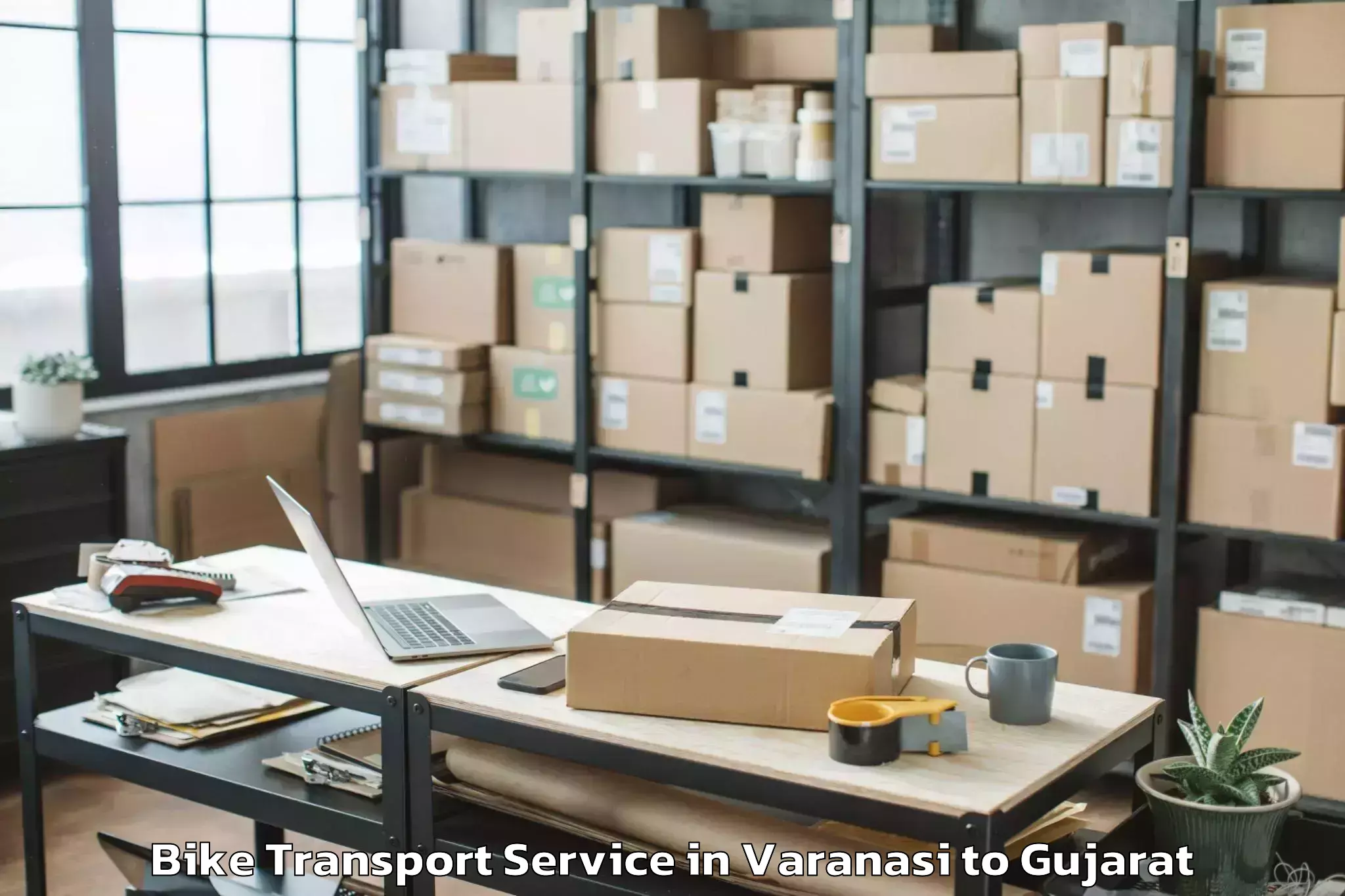 Quality Varanasi to Hazira Port Bike Transport